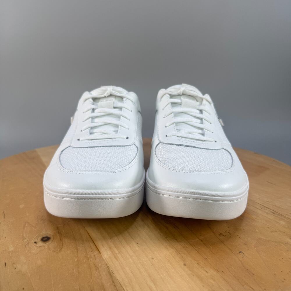 Kizik Oslo Sneakers Men's Size 12 Optic White Leather Mesh‎ Hands Free Shoes NEW - Picture 2 of 8